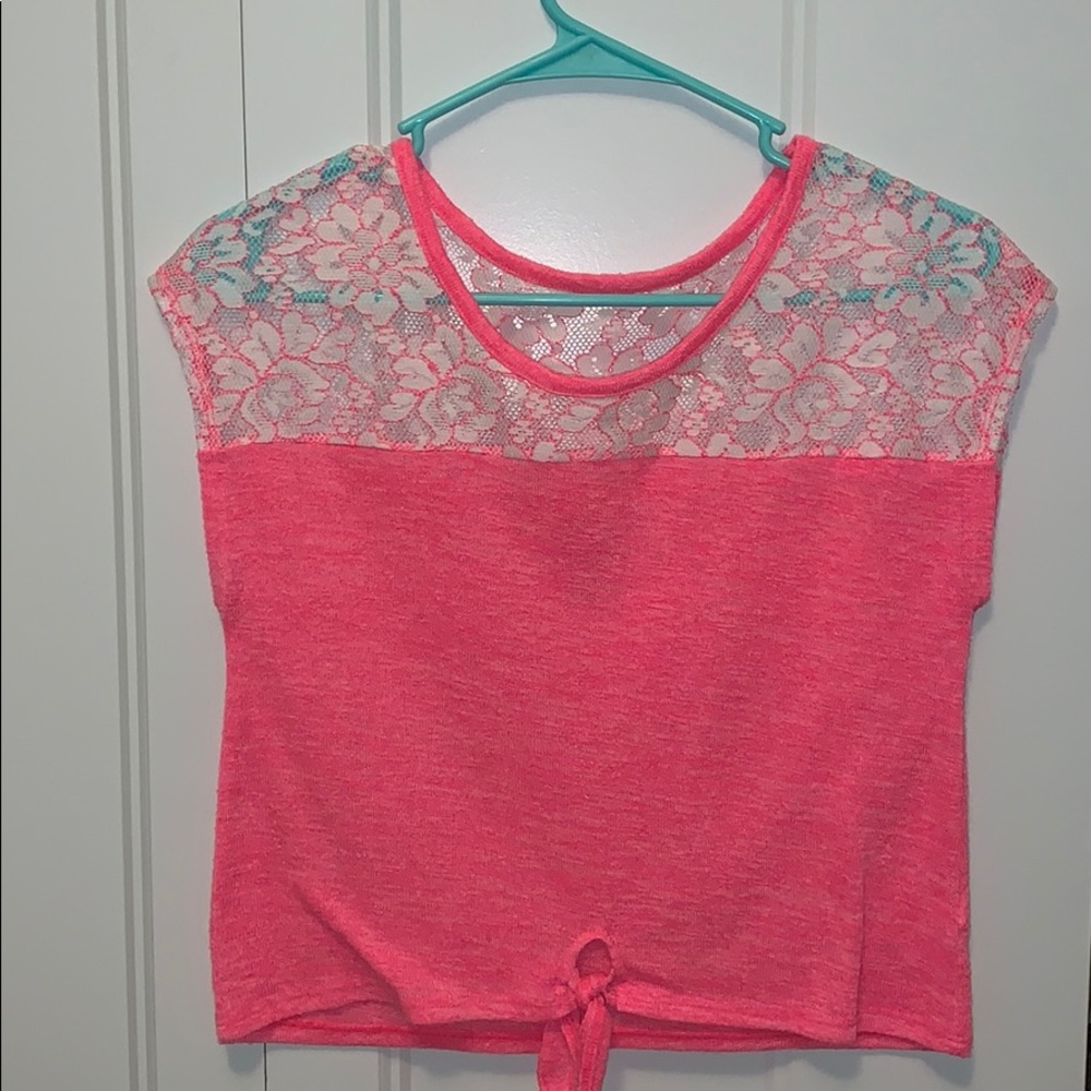 Justice hot pink shirt!!